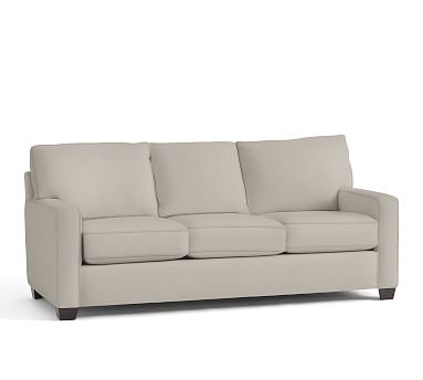 Buchanan Square Arm Upholstered Sleeper Sofa, Polyester Wrapped Cushions, Washed Linen/Cotton Silver Taupe - Image 2