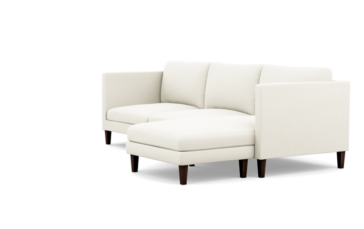 Oliver Reversible Sectional with White Ivory Fabric, right facing chaise, and Oiled Walnut legs - Image 4