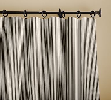 Sateen Stripe Print Drape, 50 x 96", Indigo - Image 0