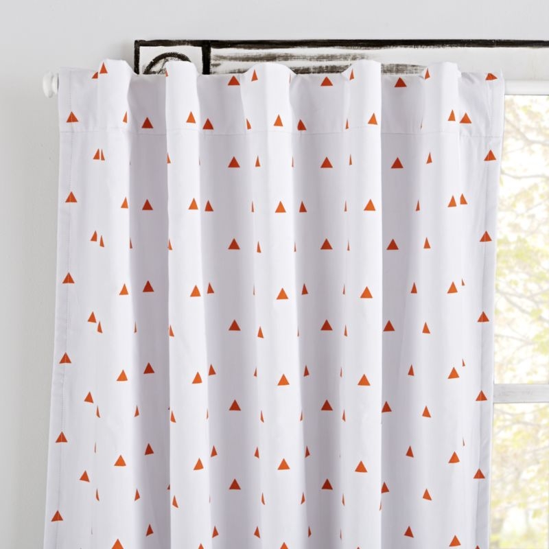 Orange Little Prints Triangle Organic Cotton Blackout Window Curtain Panel 44"x96" - Image 3