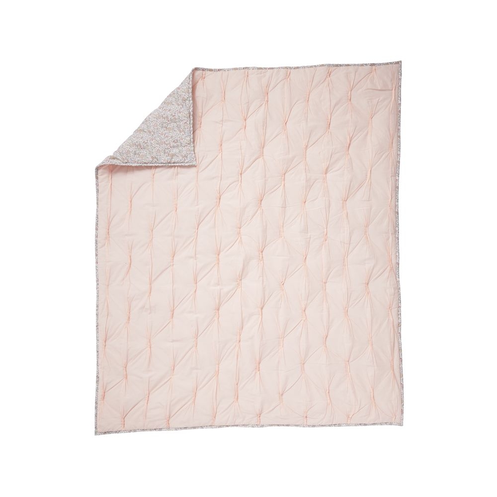 Chic Pink Floral Baby Quilt - Image 0