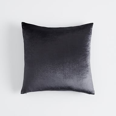 Luster Velvet Pillow Cover, 18 x 18, Vintage Ebony - Image 0