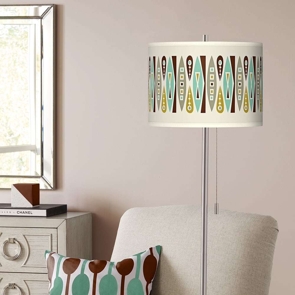 Vernaculis II Brushed Nickel Pull Chain Floor Lamp - Image 0