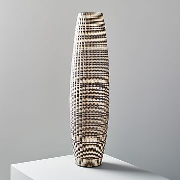 Carved Ceramic Vase, Tall, 22" - Image 0