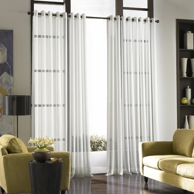 Mannino Solid Sheer Grommet Single Curtain Panel - Image 0