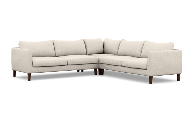 Owens Corner Sectional with Beige Wheat Fabric and Oiled Walnut legs - Image 4