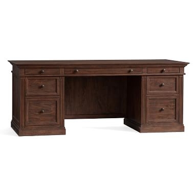 Livingston 75" Executive Desk with Drawers, Brown Wash - Image 2