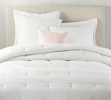 Waffle Weave Comforter, Full/Queen, White - Image 1