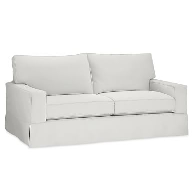 PB Comfort Square Arm Slipcovered Grand Sofa 87", Box Edge, Down Blend Wrapped Cushions, Performance Everydaylinen(TM) Ivory - Image 2