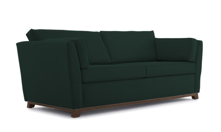 Green Roller Mid Century Modern Sleeper Sofa - Royale Evergreen - Coffee Bean - Image 1