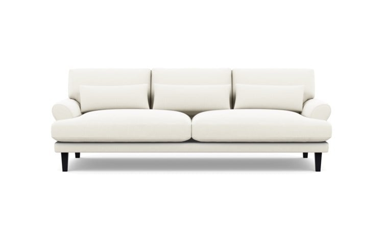 Maxwell Sofa with Ivory Fabric and Painted Black legs - Image 0
