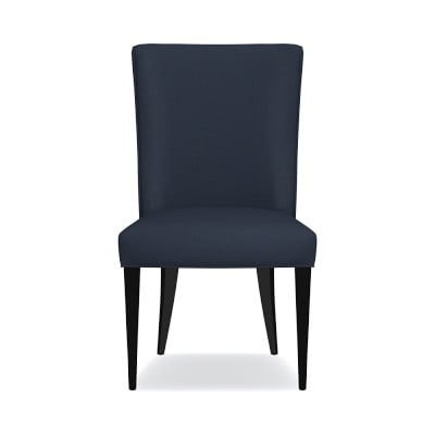Trevor Dining Chair, Side, Textured Linen/Cotton, Navy - Image 0
