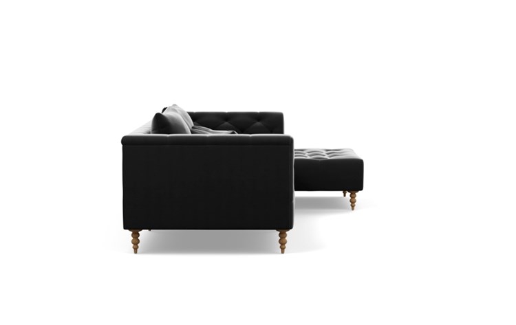 Ms. Chesterfield Chaise Sectional with Narwhal Fabric and Natural Oak legs - Image 2