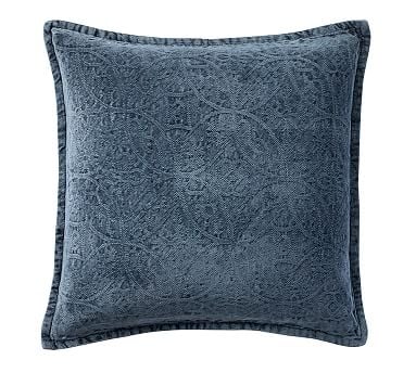 Chenille Jacquard Pillow Cover, 20", Sailor Blue - Image 0
