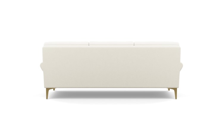 Maxwell Sofa with White Ivory Fabric and Brass Plated legs - Image 3