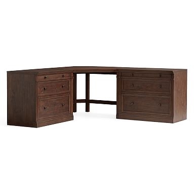 Livingston Large Corner Desk, Brown Wash - Image 0
