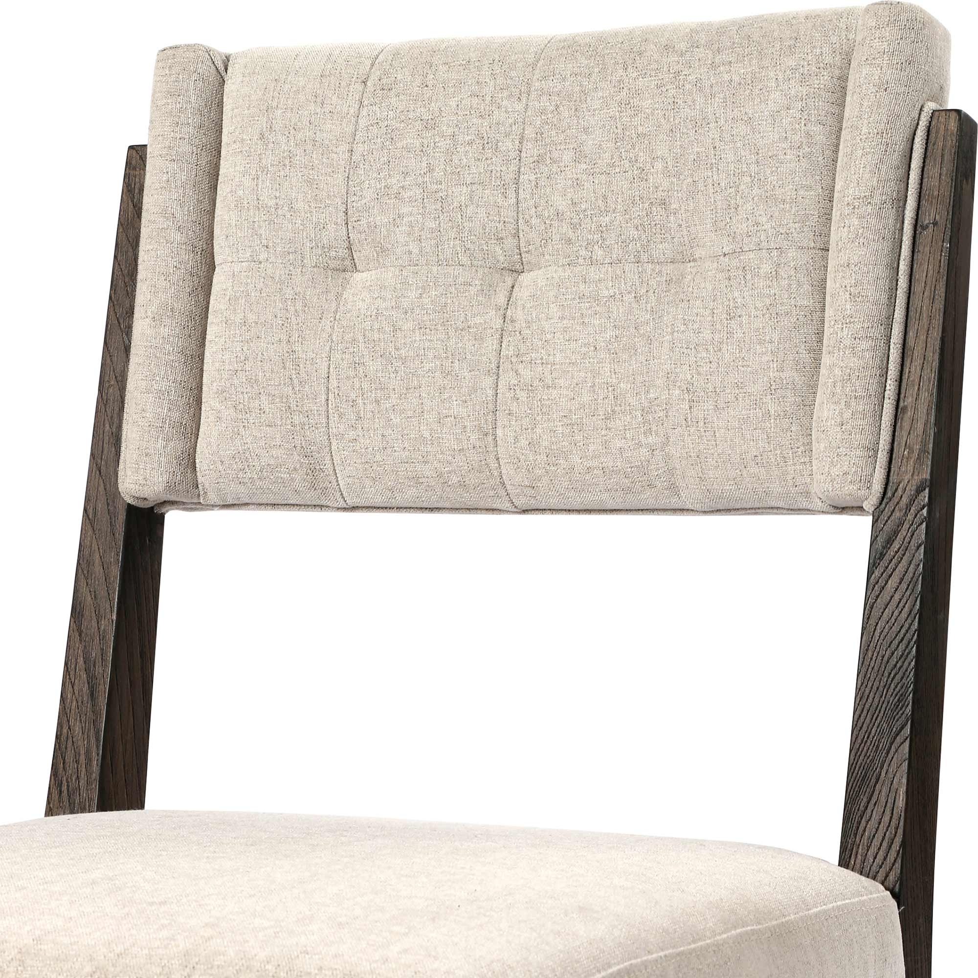 Arlene French Country Tuffed Beige Linen Upholstered Wood Dining Chair - Image 5
