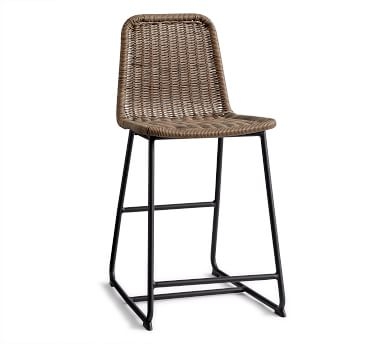 Plymouth Counter Height Barstool, Woven/Metal - Image 2
