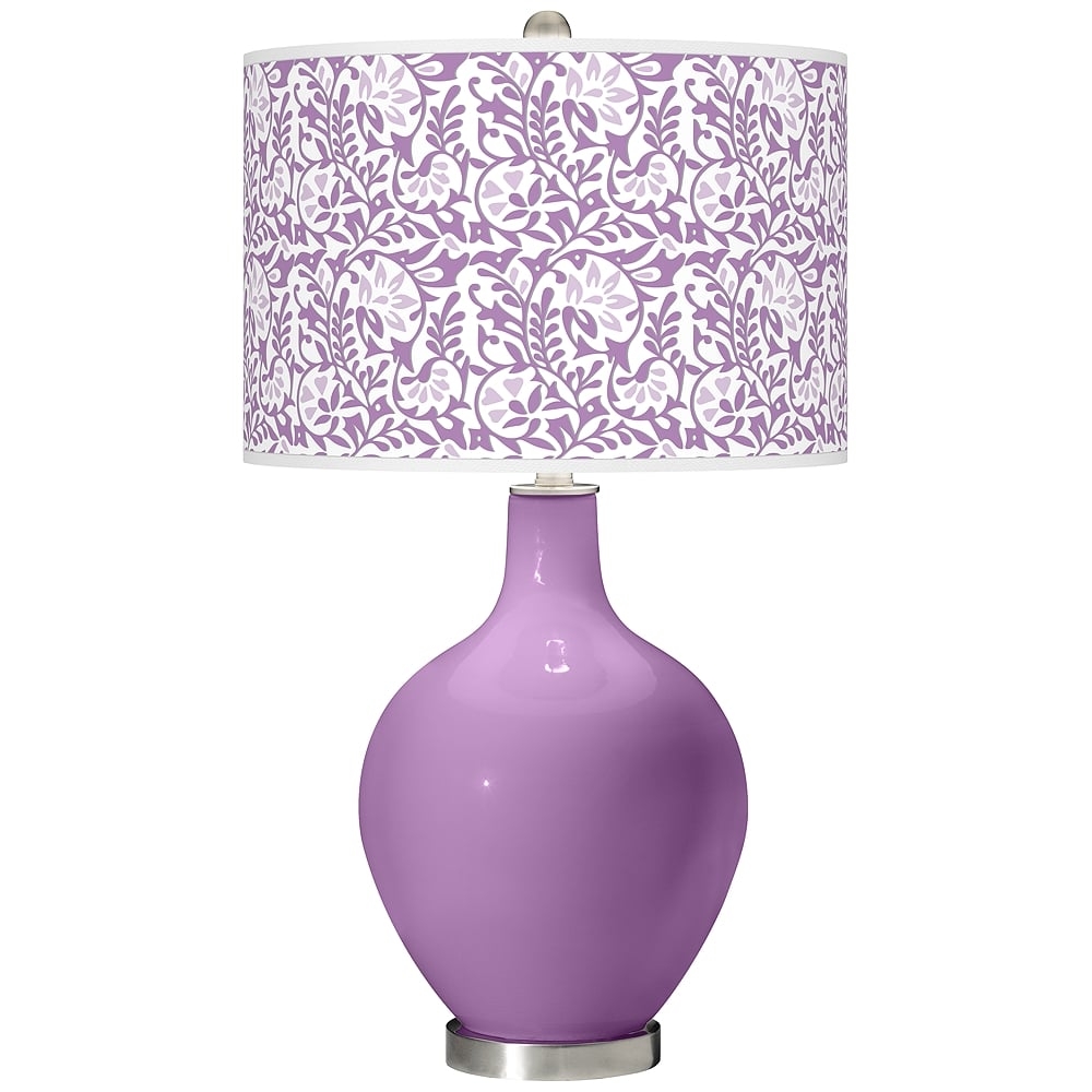 Color Plus Ovo 28 1/2" Gardenia Shade African Violet Purple Table Lamp - Image 0
