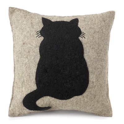 Millicent Cat Hand Felted Wool Pillow Cover - Image 0