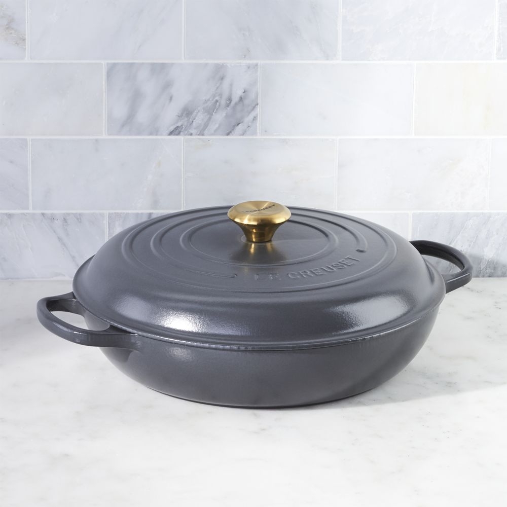 Le Creuset ® Signature 5-Qt. Graphite Grey Braiser - Image 0