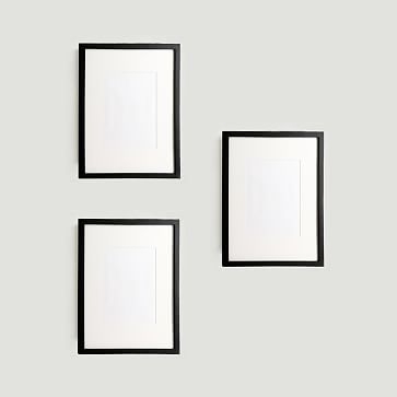Gallery Frames, Set of 3, 14"x17", Black Lacquer - Image 0