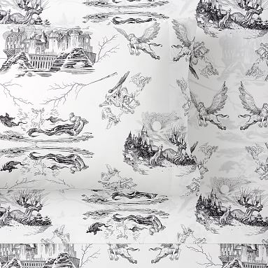 HARRY POTTER(TM) Etched Scenes Sheet Set, Twin/Twin XL, Ivory/Black - Image 0