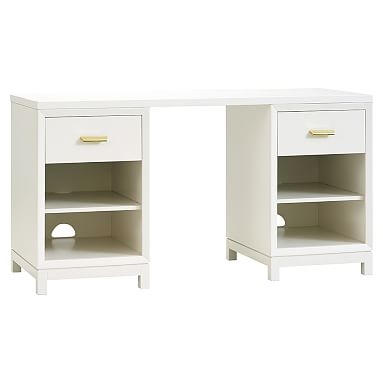 Rowan Cubby Storage Desk, Lacquer Simply White - Image 0
