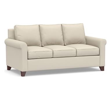 Cameron Roll Arm Upholstered Deluxe Sleeper Sofa, Polyester Wrapped Cushions, Performance Brushed Basketweave Ivory - Image 2