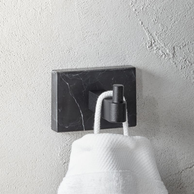 Black Marble Towel Hook - Image 1