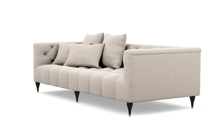 Ms. Chesterfield Sofa with Linen Fabric and Matte Black with Brass Cap legs - Image 4