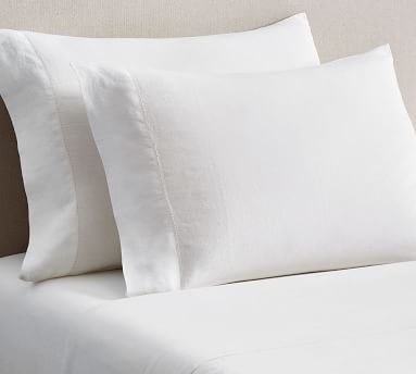 Belgian Flax Linen Pillowcases Set of 2, Standard, White - Image 3