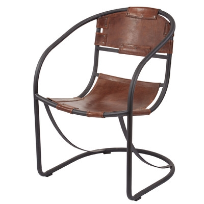 Arona Round Back Leather Lounge Chair - Image 0