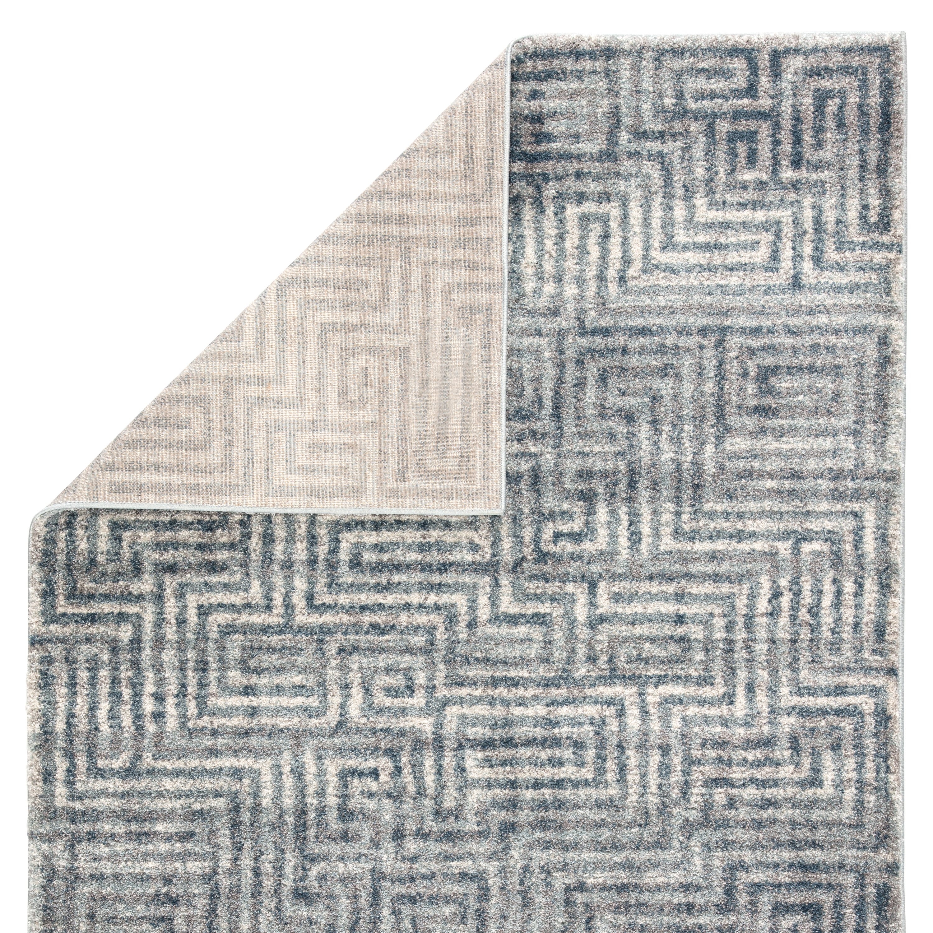 Utter Geometric Blue/ Gray Area Rug (8'10"X12') - Image 2