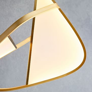 Revolve LED Pendant, Milk Glass, Antique Brass - Image 2