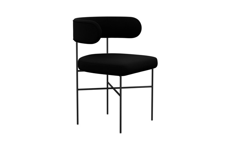 Audrey Dining Chair with Panther Fabric and Matte Black legs - Image 1