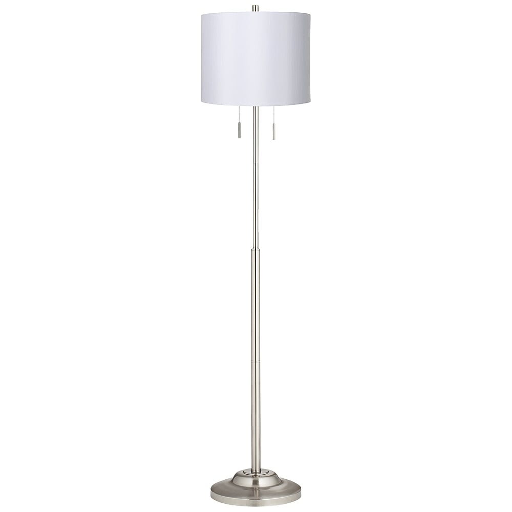 360 Lighting Abba 66" High White Ivory Twin Pull Chain Floor Lamp - Image 0