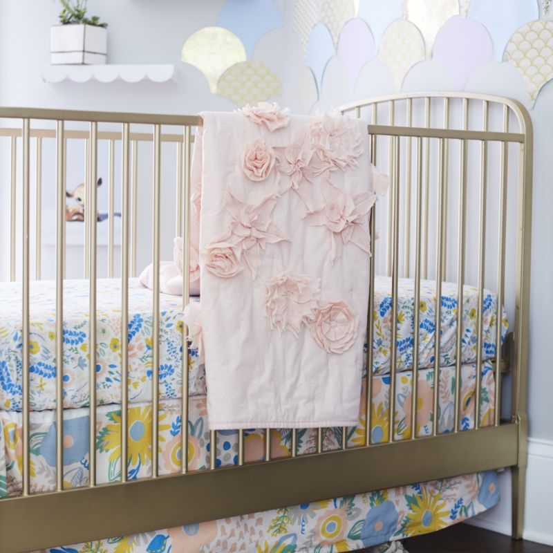 Blooming Floral Pink Baby Quilt - Image 2