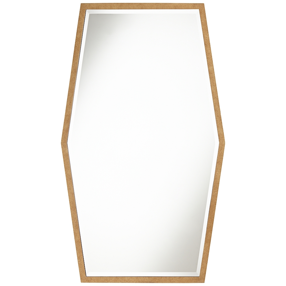 Ayva 28" Wide Gold Hexagon Wall Mirror - Style # 70W23 - Image 0