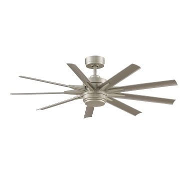 Odyn 56" Indoor/Outdoor Ceiling Fan, Matte Greige with Weathered Wood Blades - Image 1