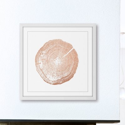 'Log Cutout Rose Gold' Framed Painting Print - Image 0