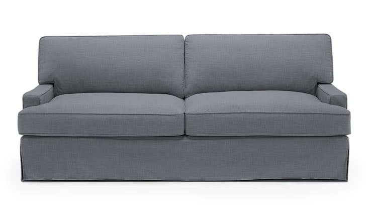Gray Presley Mid Century Modern Slipcover Sofa - Impact Sultry  - Mocha - Image 0