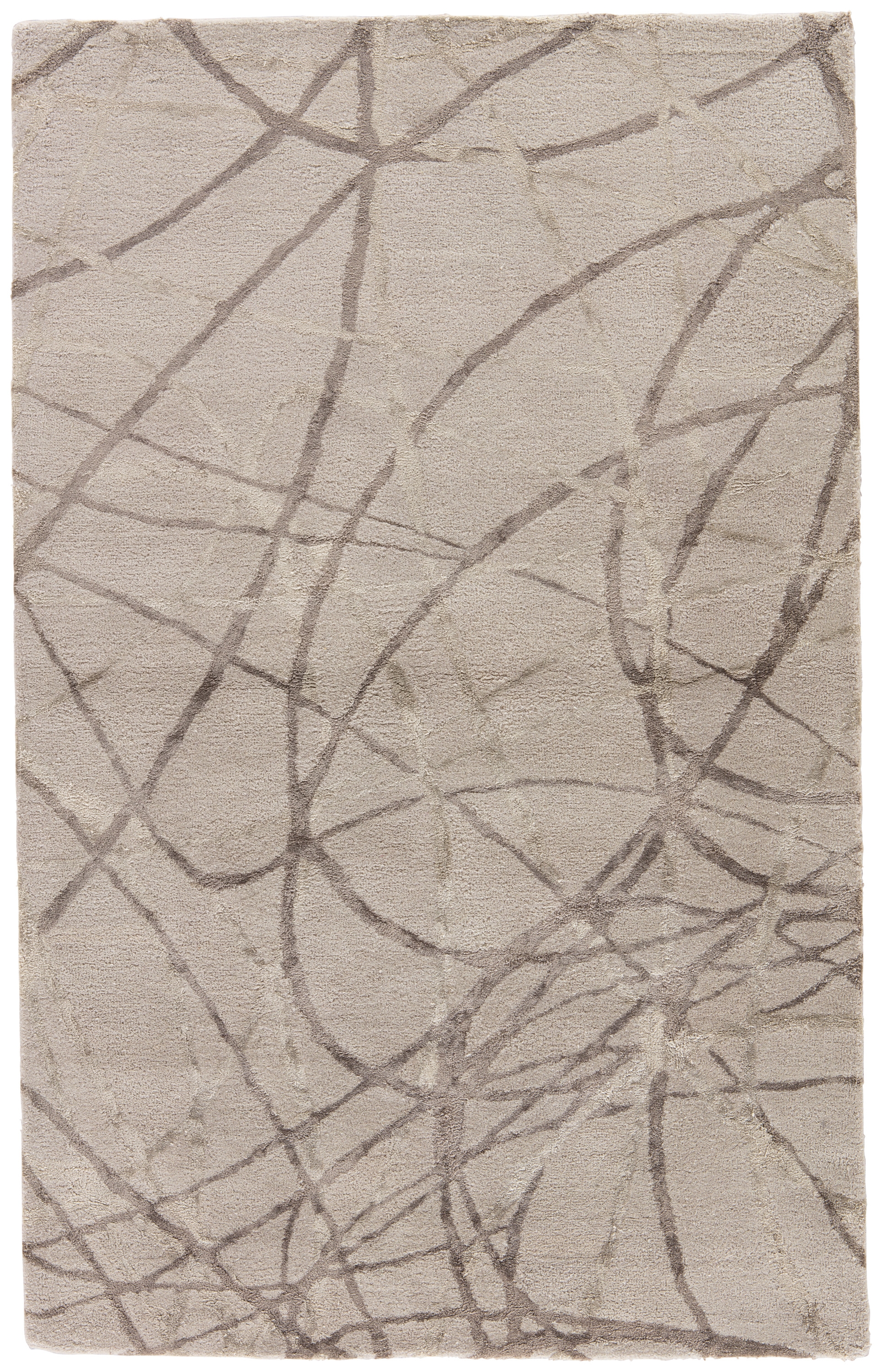 Denali Handmade Abstract Gray/ Silver Area Rug (9' X 12') - Image 0