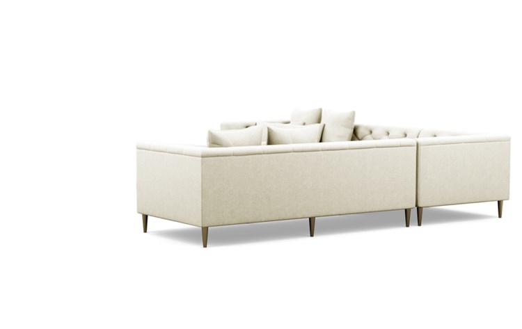 Ms. Chesterfield Corner Sectionals with Vanilla Fabric and Brass Plated legs - Image 4