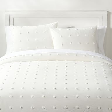Tufted Dot Duvet Cover, Twin/Twin XL, Ivory - Image 0