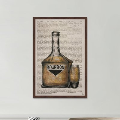 'Bourbon Poured' Framed Watercolor Painting Print - Image 0