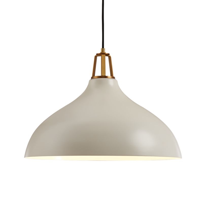 Maddox White Bell Large Pendant Light with Brass Socket - Image 7