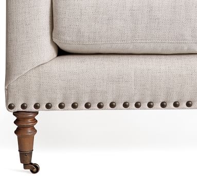Tallulah Upholstered Sofa 84", Down Blend Wrapped Cushions, Performance Chateau Basketweave Oatmeal - Image 2