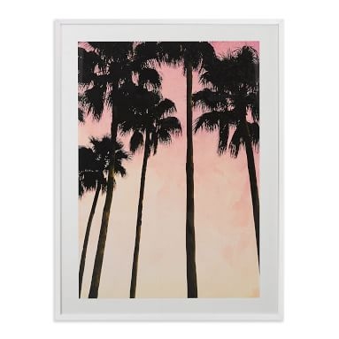 Palm Trees And Pink Skies Wall Art by Minted(R), 16 x 20, Black - Image 1