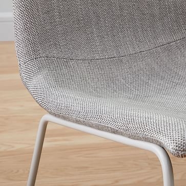 Slope Dining Chair, Charcoal Leg, Basket Slub, Feather Gray, Charcoal - Image 5